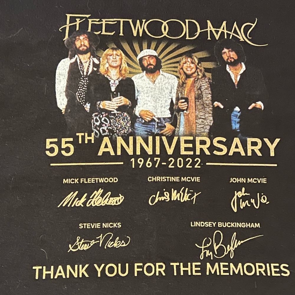 Gildan Black Fleetwood Mac Anniversary T-Shirt